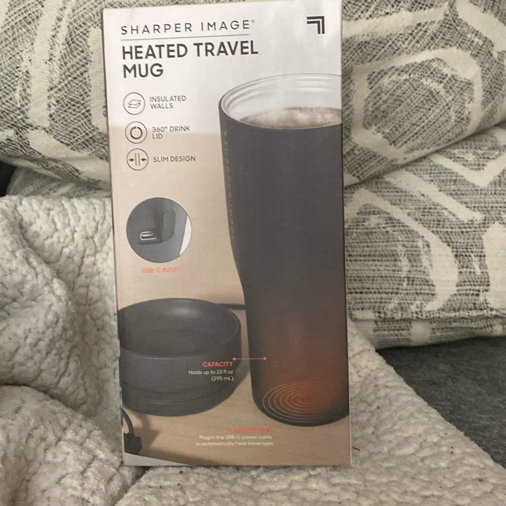 Sharper Image Heated Travel Mug in Black